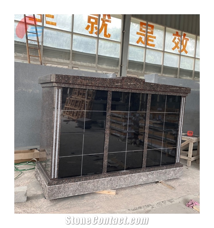 High Quality India Mahogany Natural Stone Columbarium