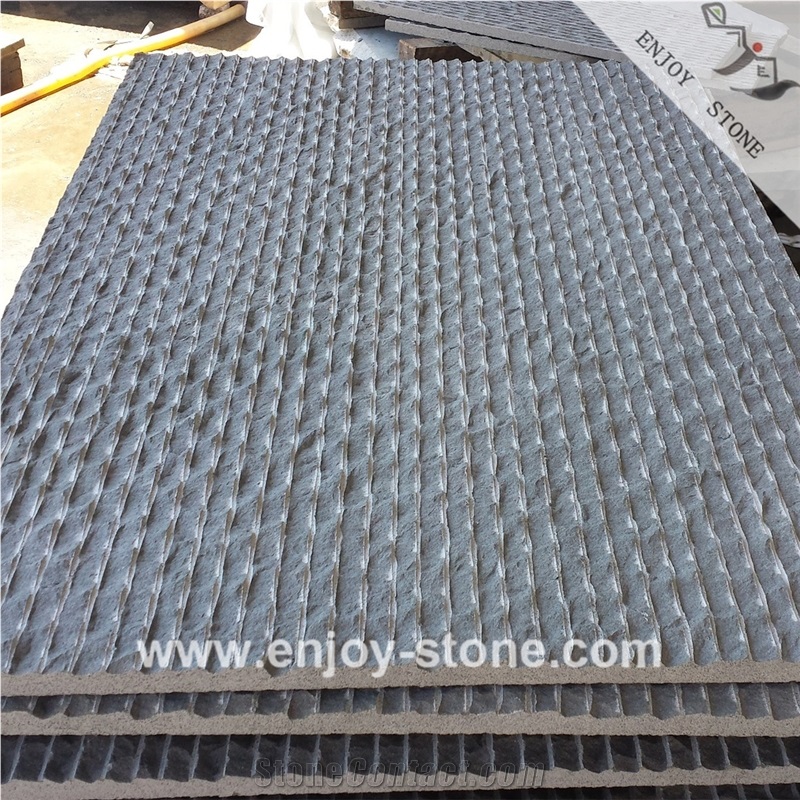 China Grey Basalt Tiles Combed