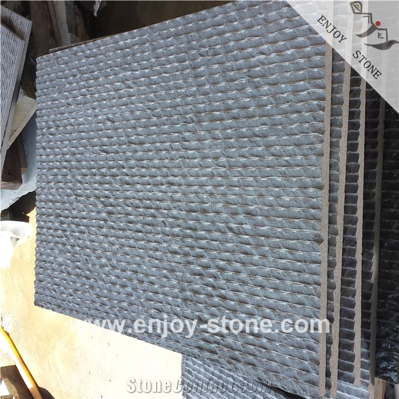China Grey Basalt Tiles Combed