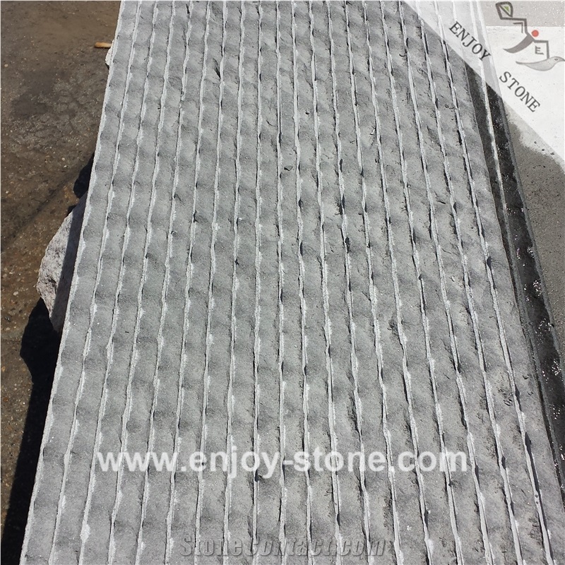 China Grey Basalt Tiles Combed