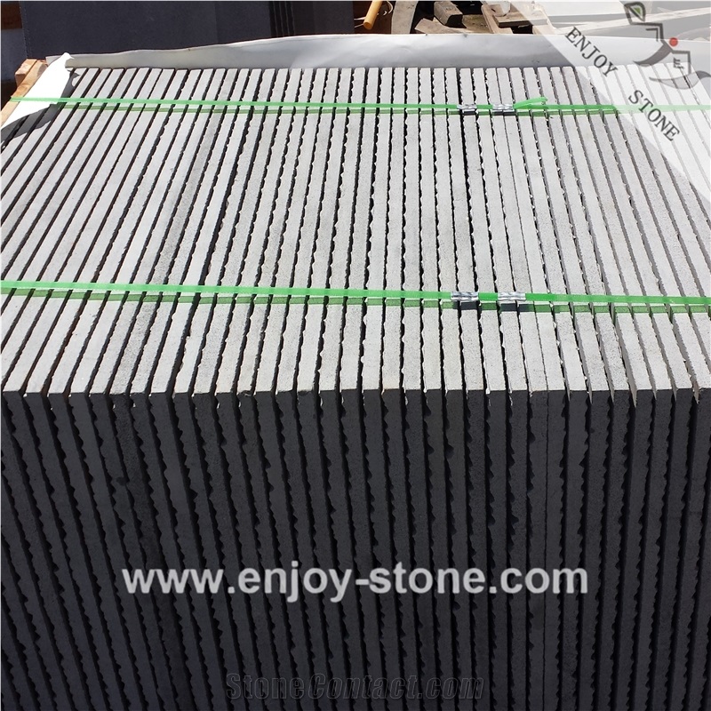 China Grey Basalt Tiles Combed