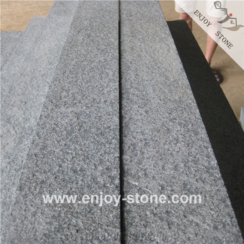 Flamed G612 Olive Green Granite Curb Stone