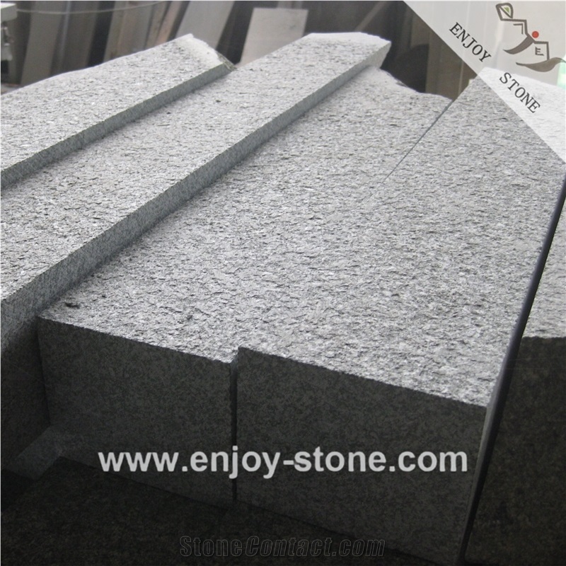 Flamed G612 Olive Green Granite Curb Stone