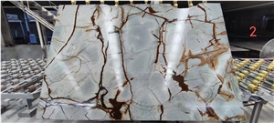 BLUE ROMA  QUARTZITE SLAB TILES CHINA