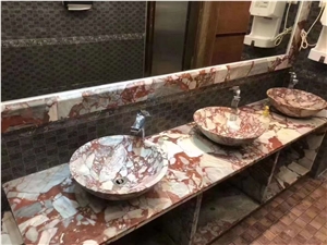 Bulgari Red Marble Slab Tiles