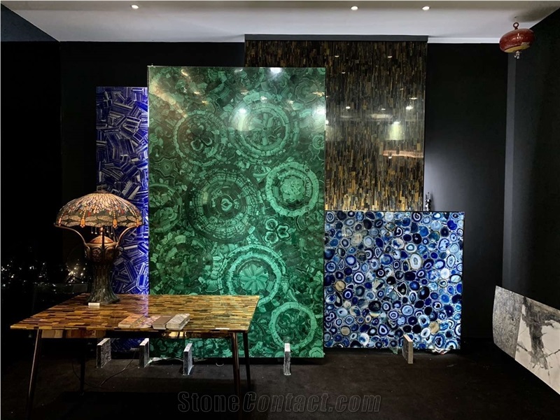 Semi Precious Stone Gemstone Agate Malachite Table Top