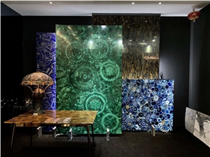 Semi Precious Stone Gemstone Agate Malachite Table Top