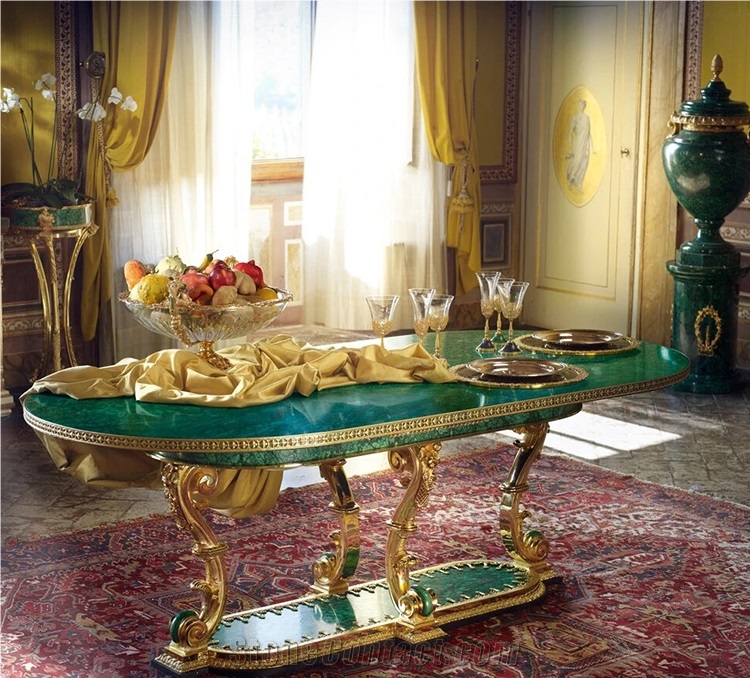 Semi Precious Stone Gemstone Agate Malachite Table Top
