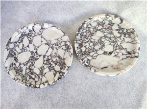 Beige Travertine Serving Tray Round Tray For Home Decor