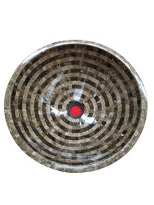 Black Marquina Marble Round Wash Basins For Bathroom