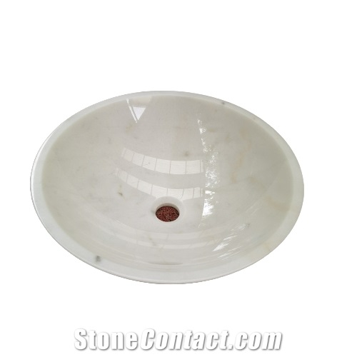 Black Marquina Marble Round Wash Basins For Bathroom