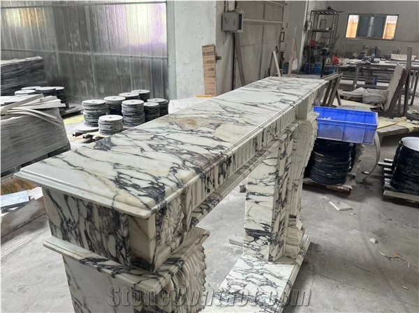 Calacatta Viola Marble Stone Fireplaces