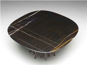 Custom Sahara Noir Marble Table Tops