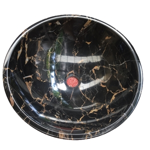 Nero Portoro Vena Larga Marble Round Wash Basins