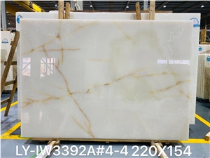 Super White Onyx Stone Slabs For Interior Decoration