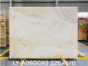 Super White Onyx Stone Slabs For Interior Decoration