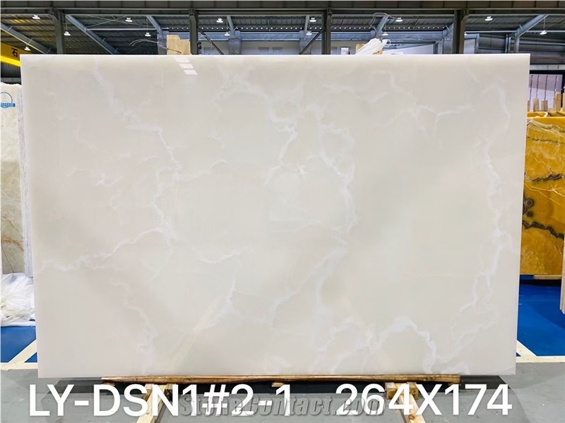 Super White Onyx Stone Slabs For Interior Decoration