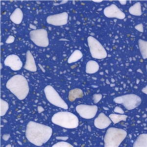 Sky Mirror Blue Terrazzo