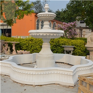 Decorative White Marble Outdoor Water Fountain