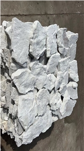 White Quartzite Random Flagstone Tiles For Wall And Floor