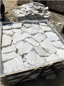 White Quartzite Random Flagstone Tiles For Wall And Floor