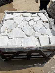 White Quartzite Random Flagstone Tiles For Wall And Floor