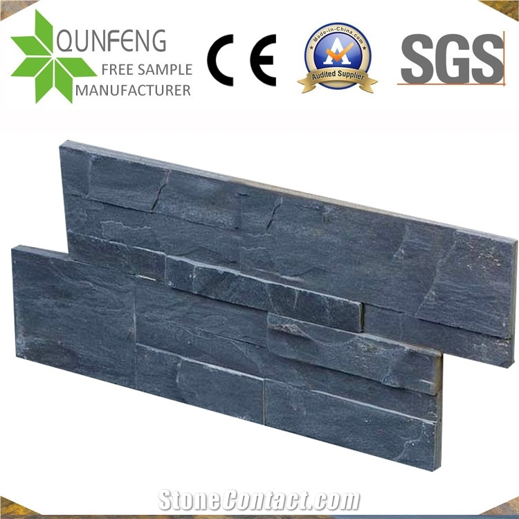 China 18*35CM Split Black Slate Stacked Stone