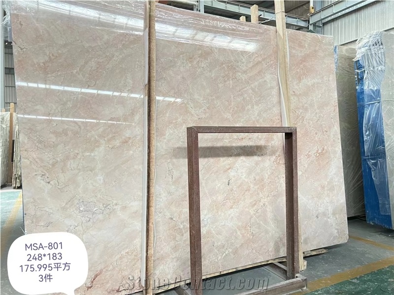 Cream Rose Marble Slab Pink Marble