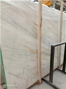High Gloss Dior White Marble Slab Bookmatch Panda White