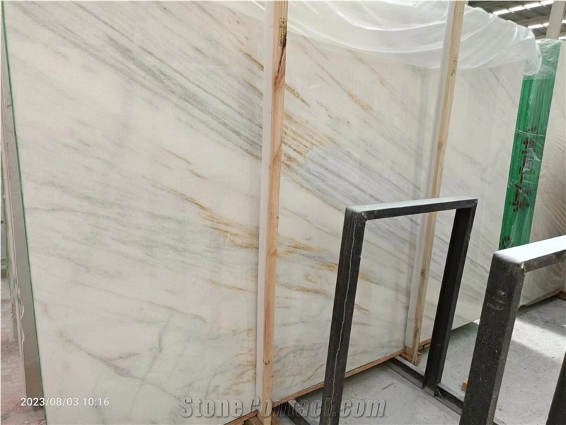 High Gloss Dior White Marble Slab Bookmatch Panda White
