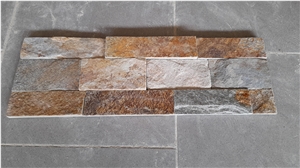Multicolor Stone Wall Cladding Panel, Split Natural Slate