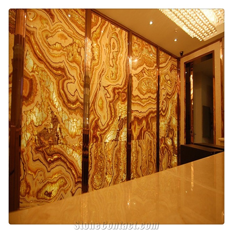 Red Onyx Slabs With Polished Finish