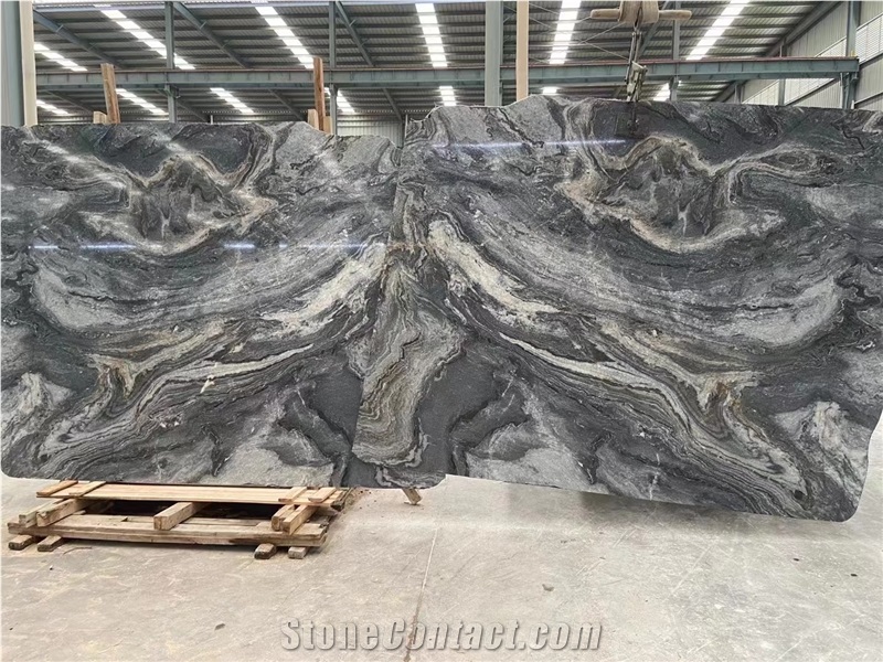 China Silver Waves Grey Marble Big Slab Project Tile Use