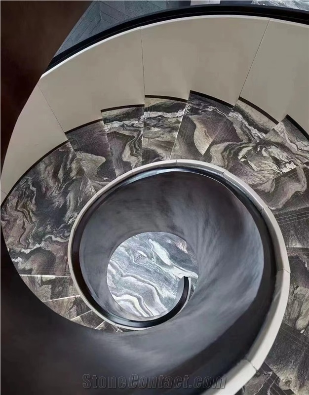China Silver Waves Grey Marble Big Slab Project Tile Use