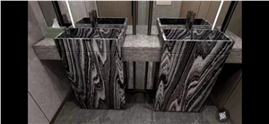 China Silver Waves Grey Marble Big Slab Project Tile Use