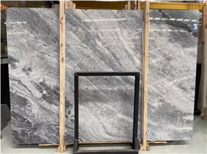 China Silver Waves Grey Marble Big Slab Project Tile Use
