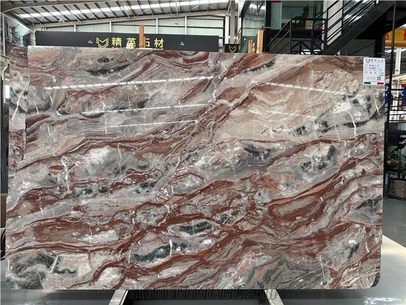 Monica Red Marble Marmi Rosso Big Slab Tile