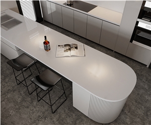 2002 Pure White Artificial Bath Vanity Top Quartz Countertops