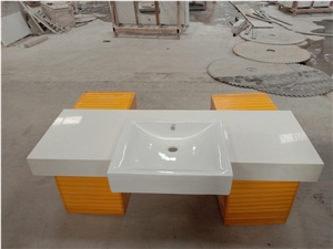 2005 Snow Bath Vanity Tops Quartz Polished Countertops