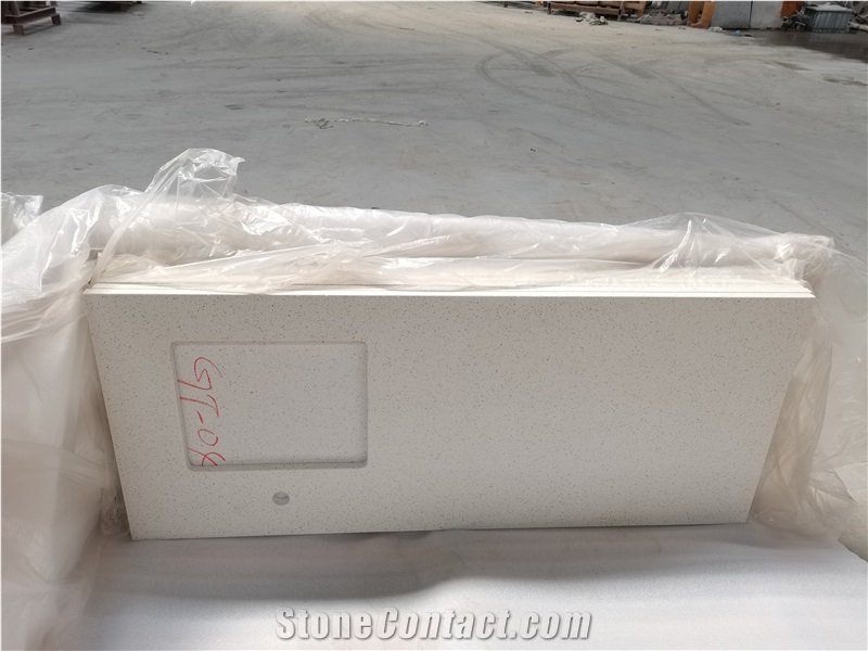 2005 Snow Bath Vanity Tops Quartz Polished Countertops