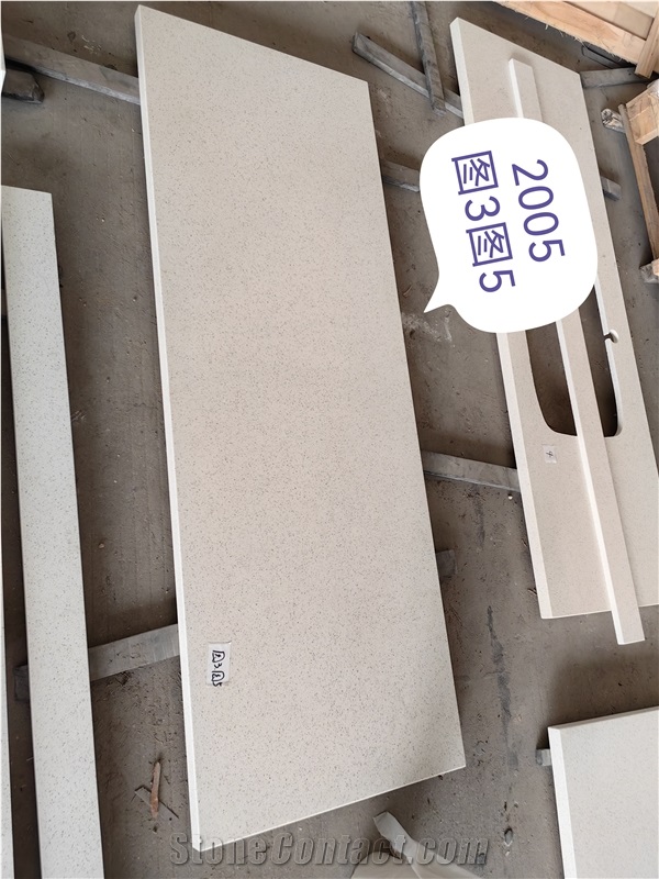 2005 Snow Bath Vanity Tops Quartz Polished Countertops