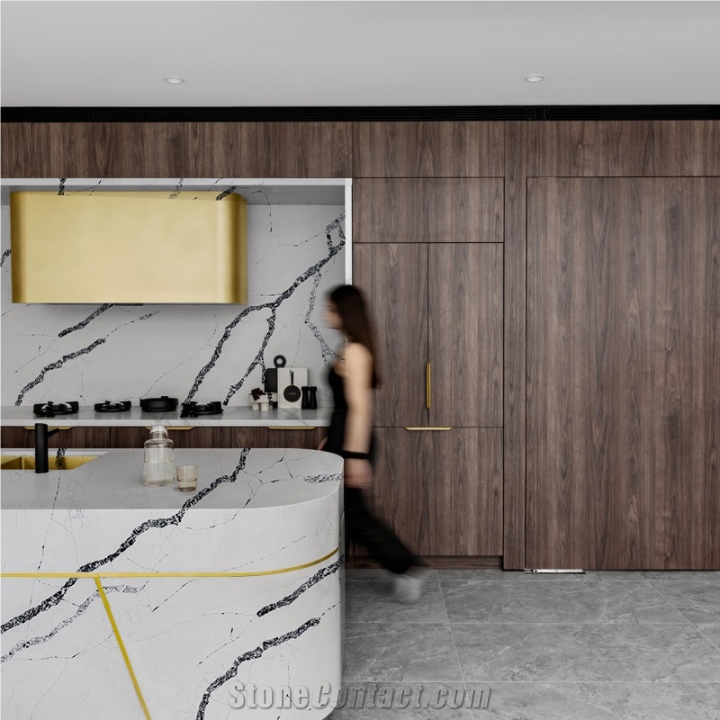 5083 Calacatta Vera White Quartz For Home Kitchen Decoration
