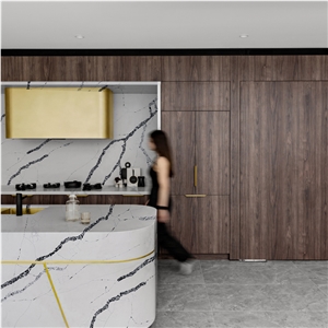 5083 Calacatta Vera White Quartz For Home Kitchen Decoration