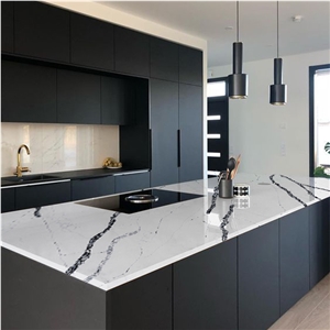 5083 Calacatta Vera White Quartz For Home Kitchen Decoration