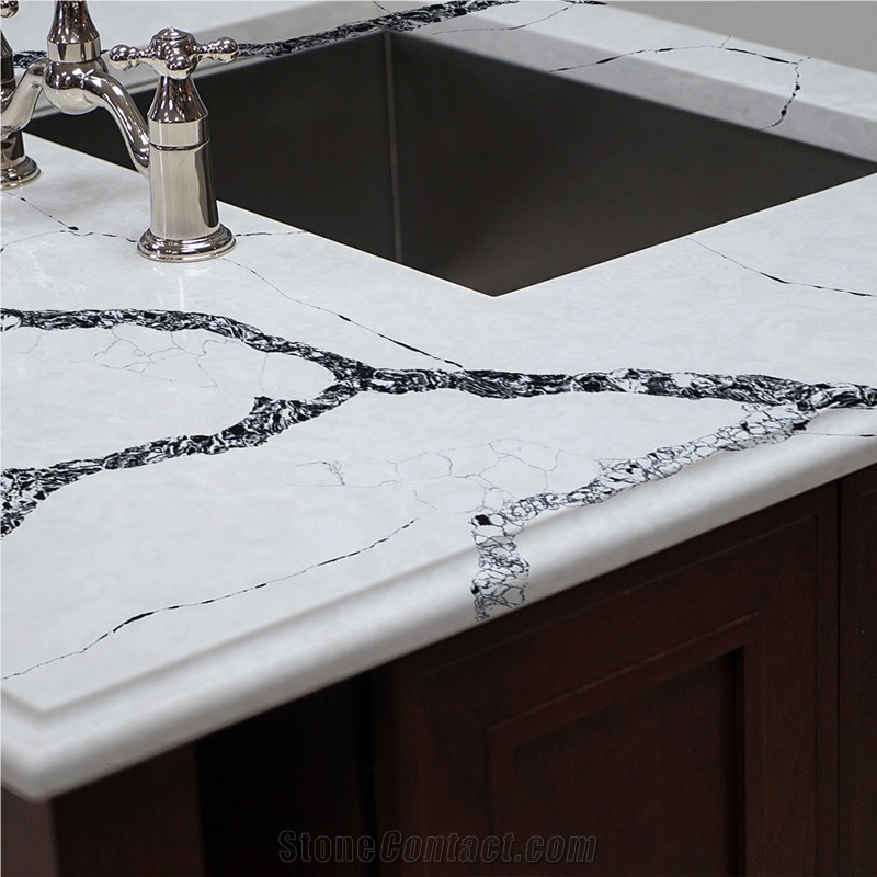 5083 Calacatta Vera White Quartz For Home Kitchen Decoration
