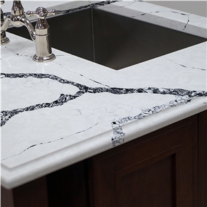 5083 Calacatta Vera White Quartz For Home Kitchen Decoration