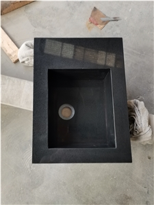 Artificial 2010 Black Bathroom Polished Quartz Countertops