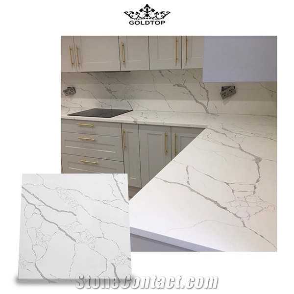 Artificial Calacatta 5042 Bathroom Quartz Countertops