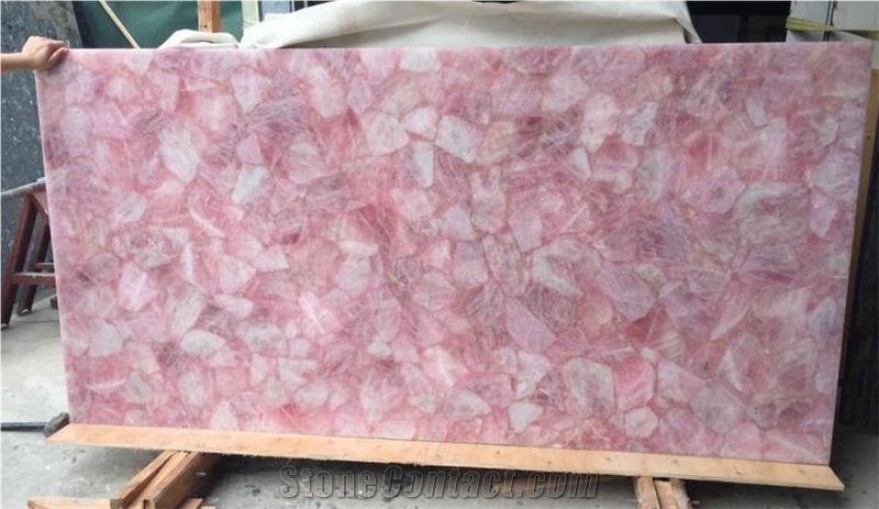 Artificial Crystal Home Design Pink Semiprecious Countertops