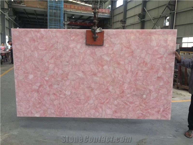 Artificial Crystal Home Design Pink Semiprecious Countertops
